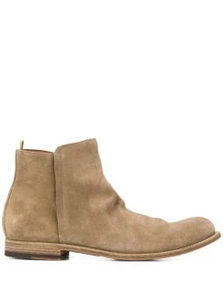 Officine Creative TAUPE Bottines Montantes à Effet Plissé Homme