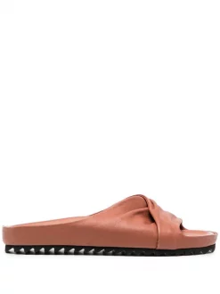 Officine Creative Pecan Claquettes Pelagie à Bride Froncée Femme