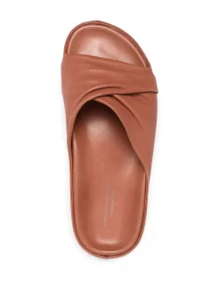 Officine Creative Pecan Claquettes Pelagie à Bride Froncée Femme -Officine Creative Soldes 16353970 31455265 600