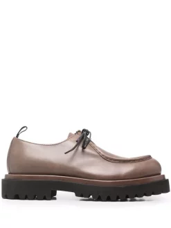 Officine Creative Derbies En Cuir De Veau Poli WALNUT