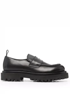 Officine Creative Mocassins En Cuir De Veau Poli NERO