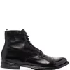 Officine Creative Bottines En Cuir à Lacets NERO