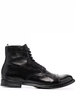 Officine Creative Bottines En Cuir à Lacets NERO