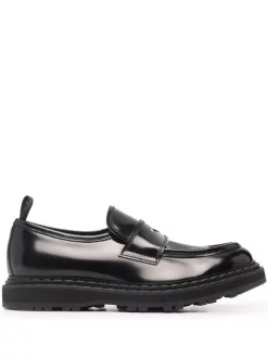 Officine Creative Mocassins En Cuir à Effet Brillant NERO