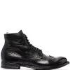 Officine Creative Bottines En Cuir à Lacets NERO