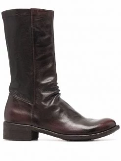 Officine Creative OTTO/TM25 Bottes Zippées En Cuir à Fronces Femme