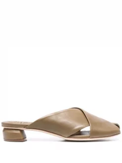 ( Nouvelle Collection ) Officine Creative Sandales En Cuir à Découpes Fir Green