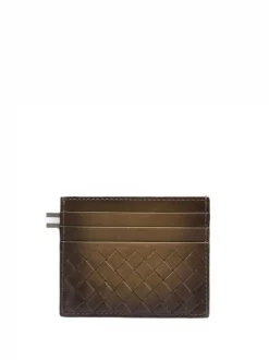 ( Nouvelle Collection ) Officine Creative Fir Green Porte-cartes Boudin 122 En Cuir Tressé Homme