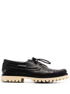 ( Nouvelle Collection ) Officine Creative NERO Mocassins En Cuir à Lacets Homme